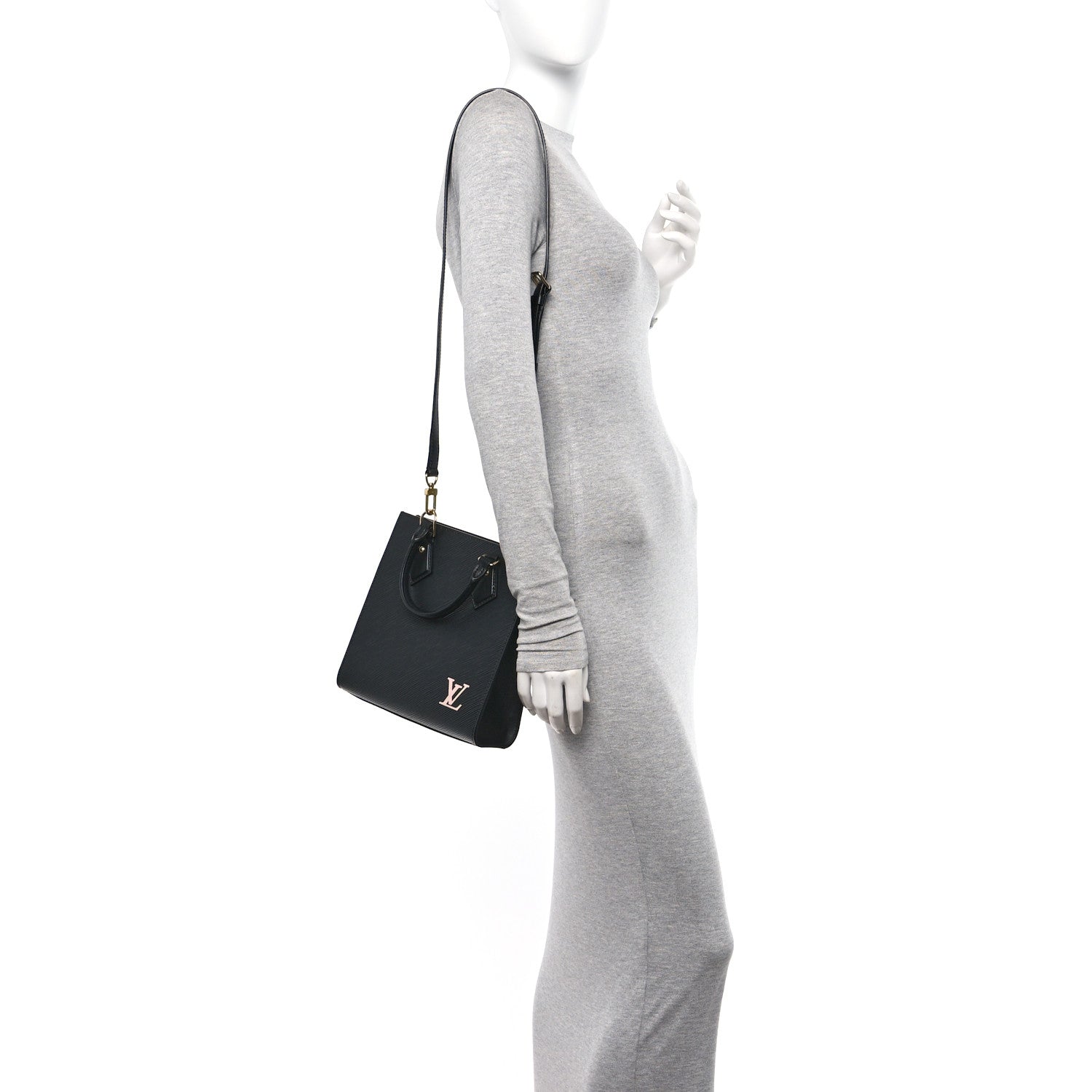 Louis Vuitton Epi Sac Plat BB Black 2 of 9