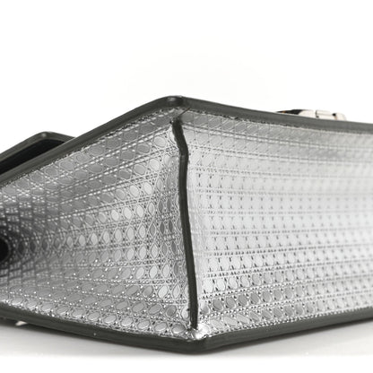 Christian Dior Metallic Patent Micro-Cannage 30 Montaigne Flap Bag Silver 8 of 9