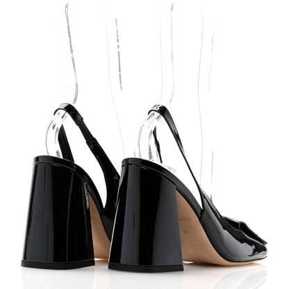 Louis Vuitton Patent Calfskin Shake Slingback Pumps 36 Black 4 of 8
