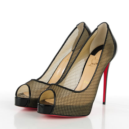 Christian Louboutin Mesh Patent Very Rete 120 Pumps 39 Black 3 of 8