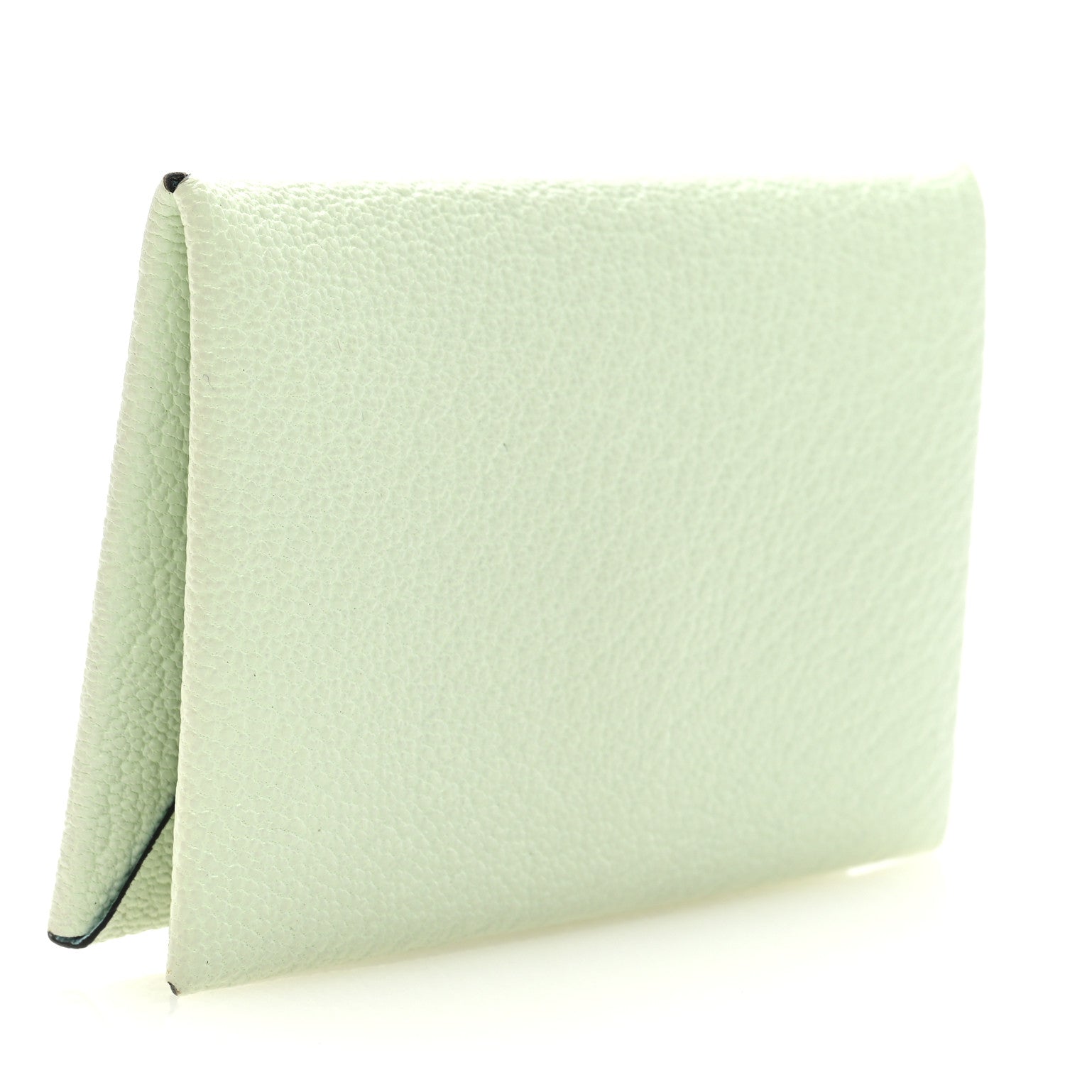 Hermes Chevre Mysore Verso Calvi Card Case Vert Fizz Bleu Zephyr 3 of 6