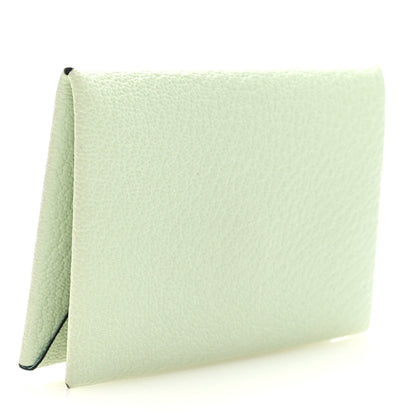 Hermes Chevre Mysore Verso Calvi Card Case Vert Fizz Bleu Zephyr 3 of 6