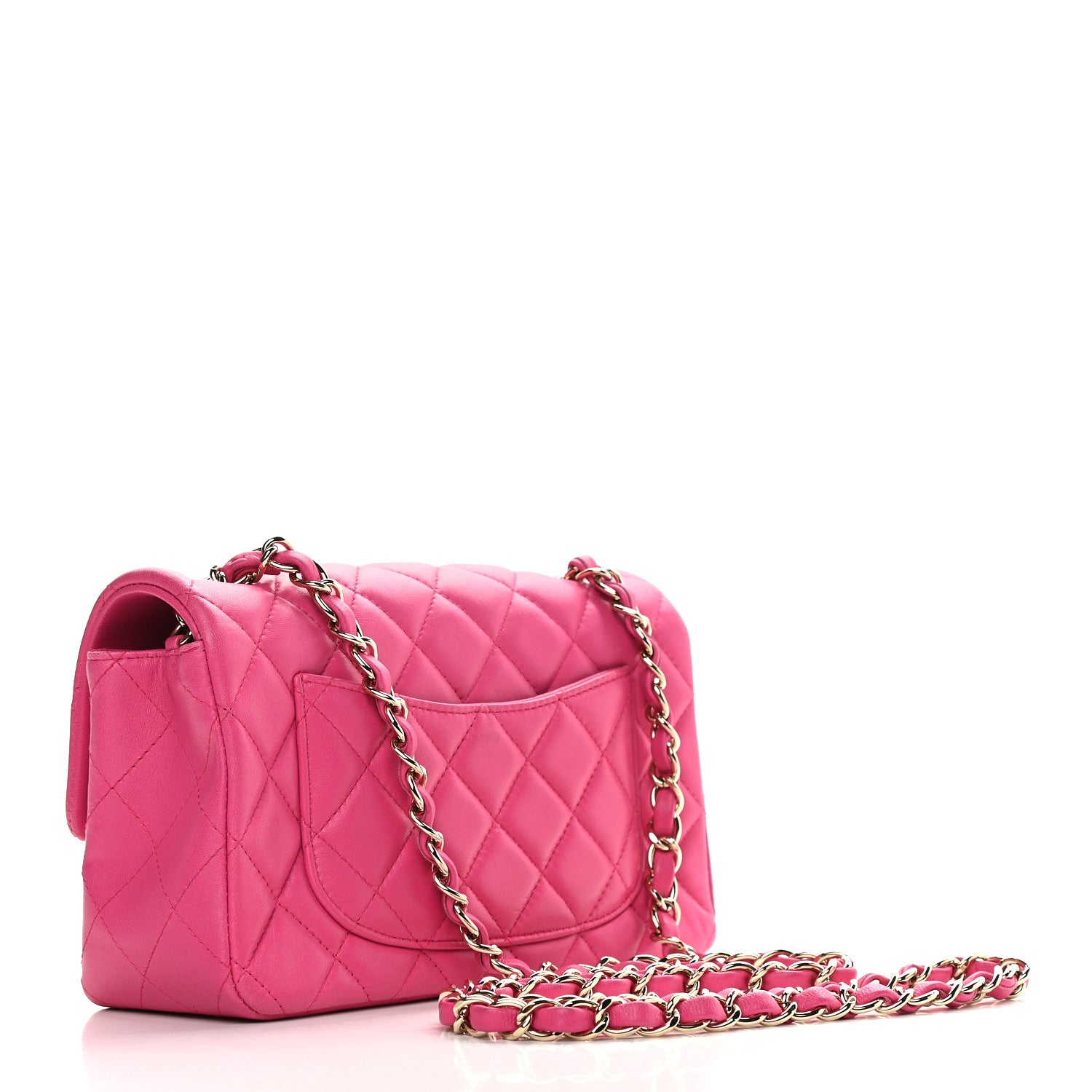 Chanel Lambskin Quilted Mini Rectangular Flap Pink 2 of 8