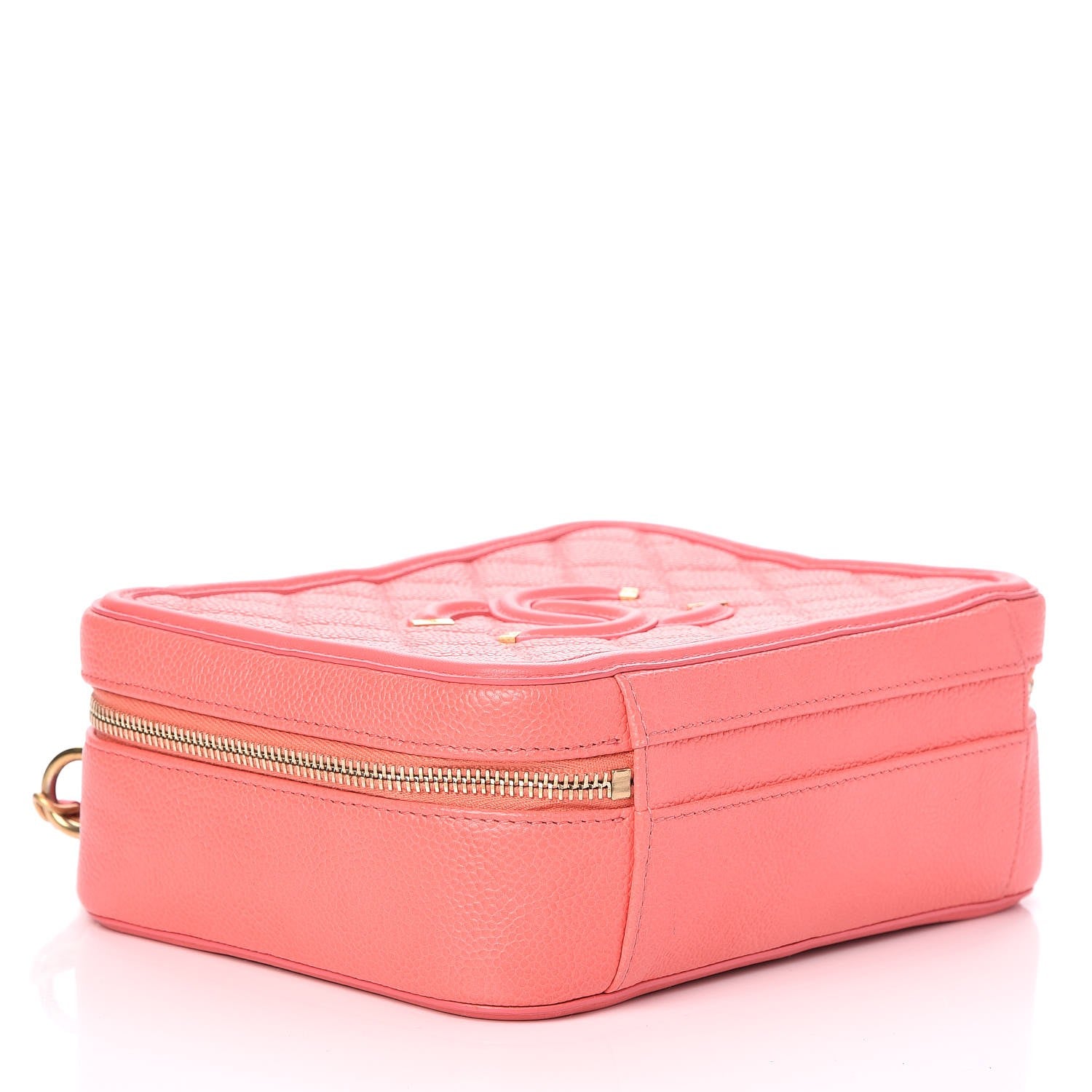 Chanel Caviar Quilted Medium CC Filigree Vanity Case Coral 4 of 11