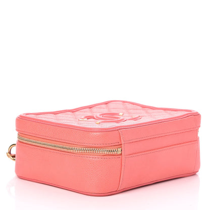Chanel Caviar Quilted Medium CC Filigree Vanity Case Coral 4 of 11
