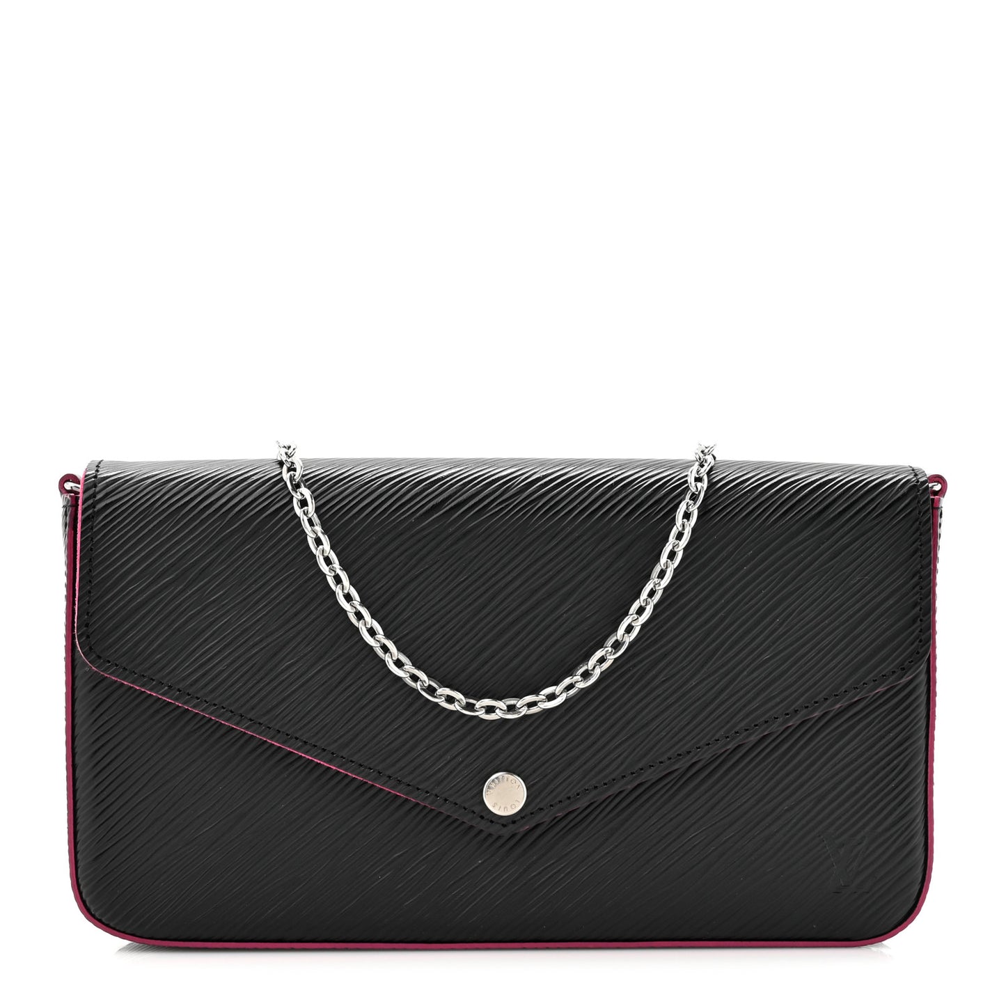 Epi Pochette Felicie Black Hot Pink