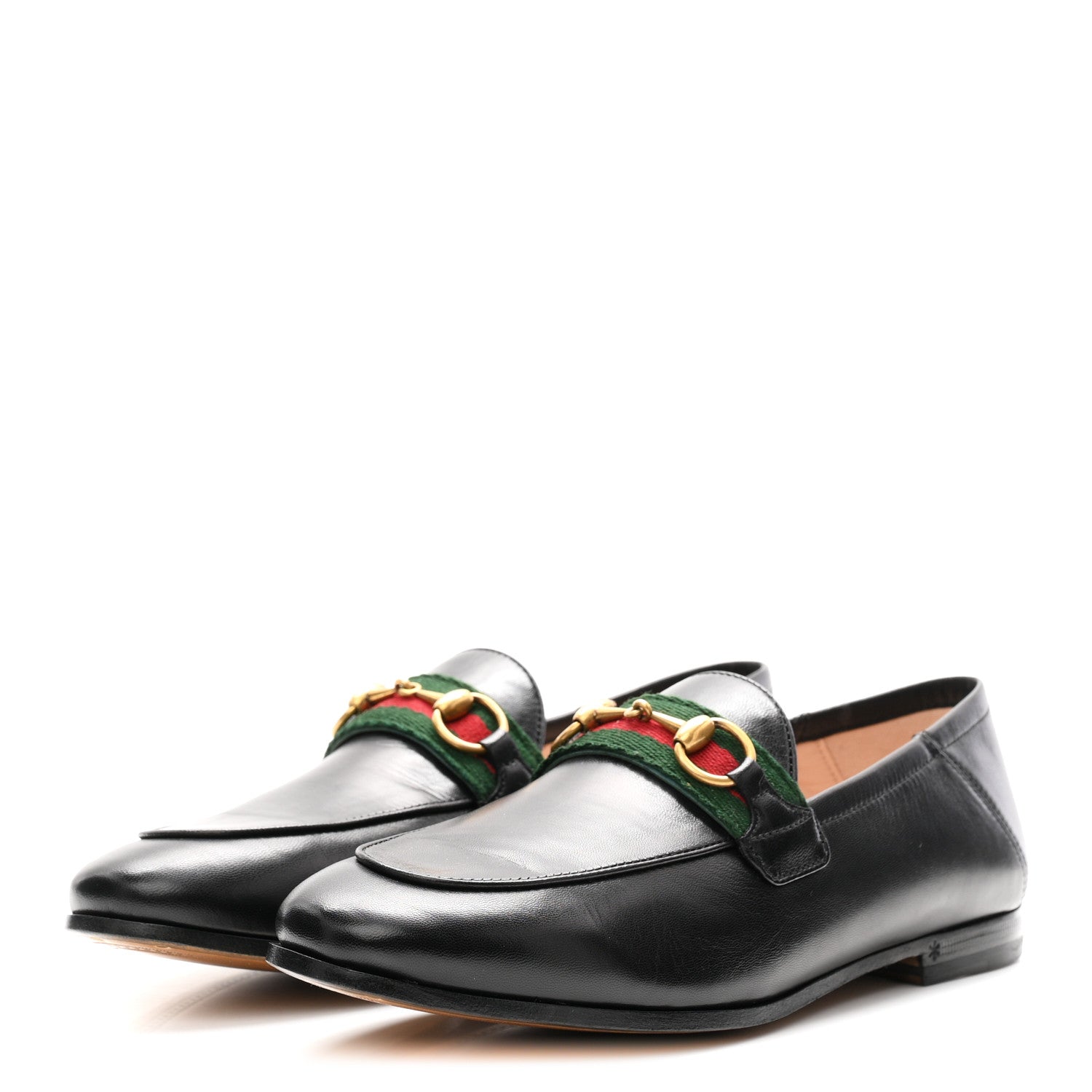Gucci Malaga Kid Web Womens Horsebit Loafers 35.5 Black 4 of 10