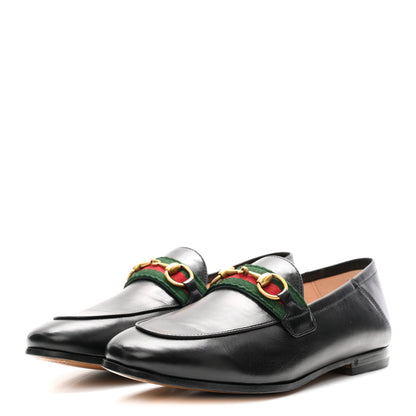 Gucci Malaga Kid Web Womens Horsebit Loafers 35.5 Black 4 of 10