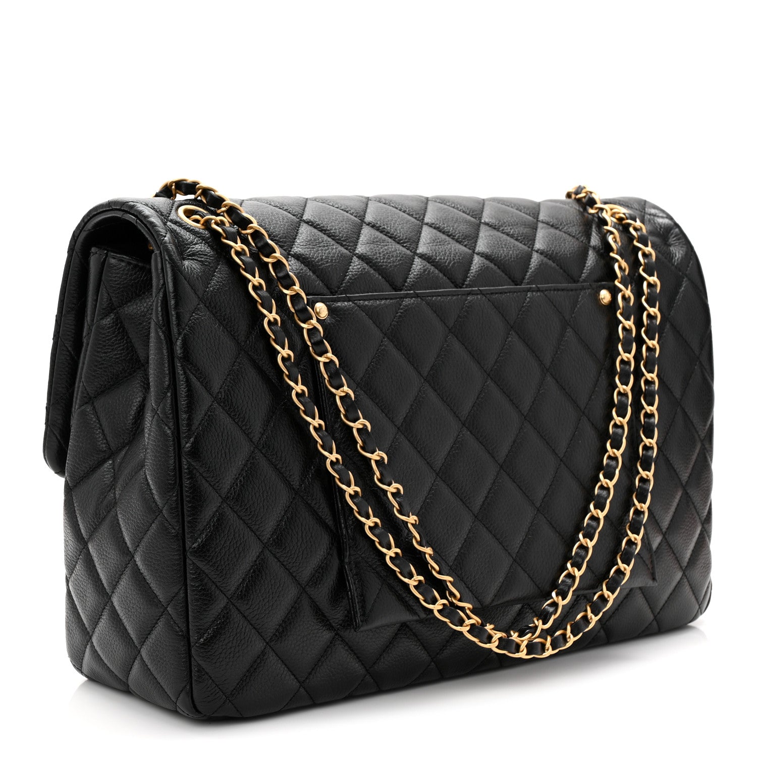 Chanel Grained Calfksin Quilted XXL Travel Flap Bag Black 3 of 10