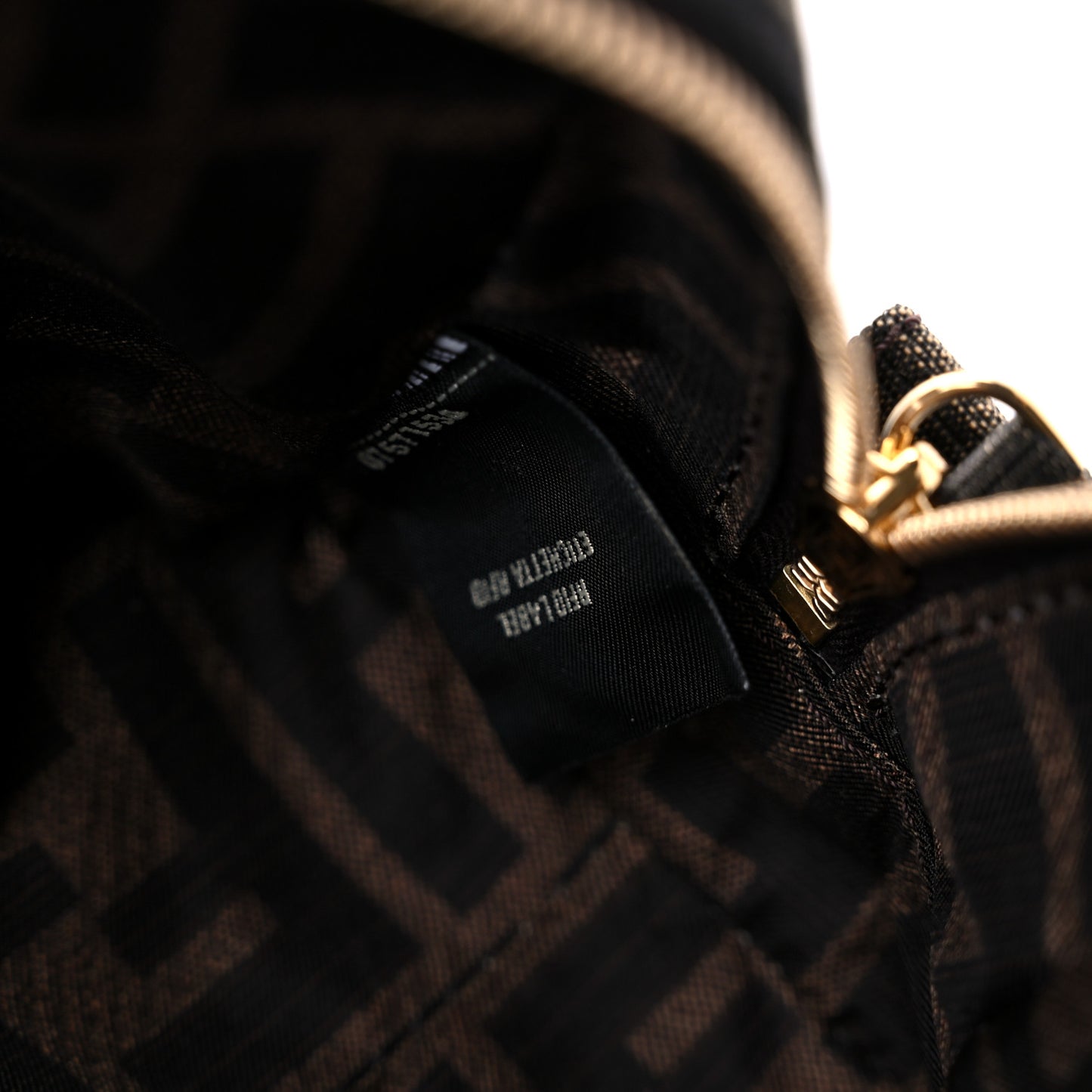 Fabric Jacquard FF 1974 Small Trapezoid Beauty Pouch Tobacco Moro Black
