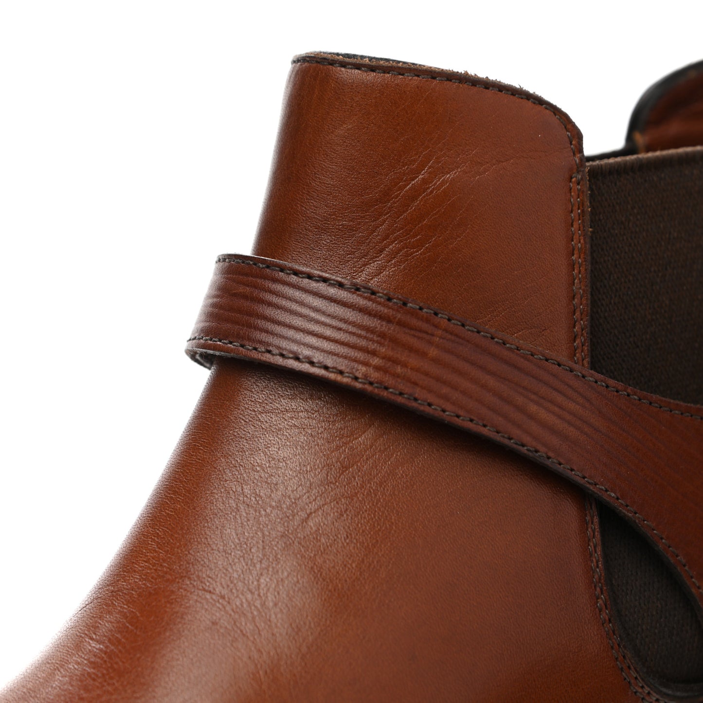 Calfskin Epi Greenwich Chelsea Ankle Boots 8.5 Cognac