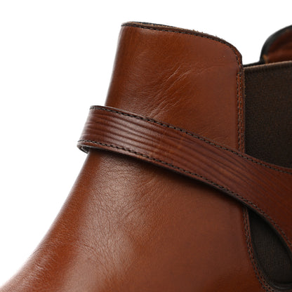 Louis Vuitton Calfskin Epi Greenwich Chelsea Ankle Boots 8.5 Cognac 12 of 15