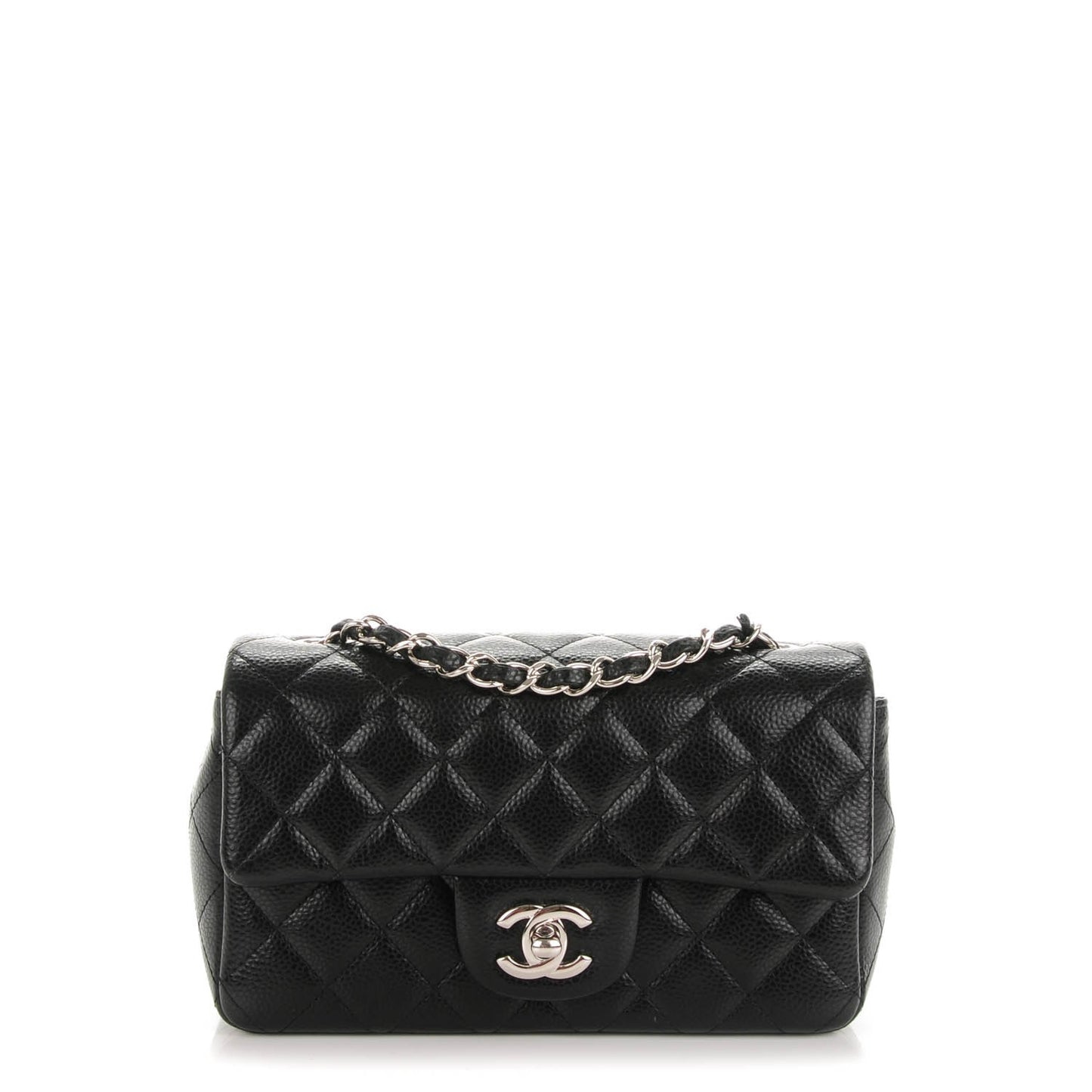 Caviar Quilted Mini Rectangular Flap Black
