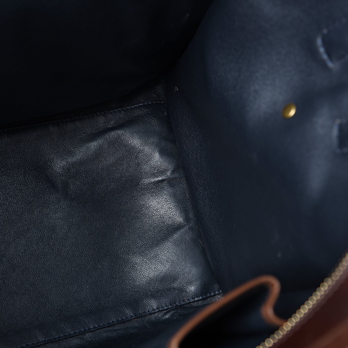 Smooth Calfskin Mini Tri-Color Luggage Navy
