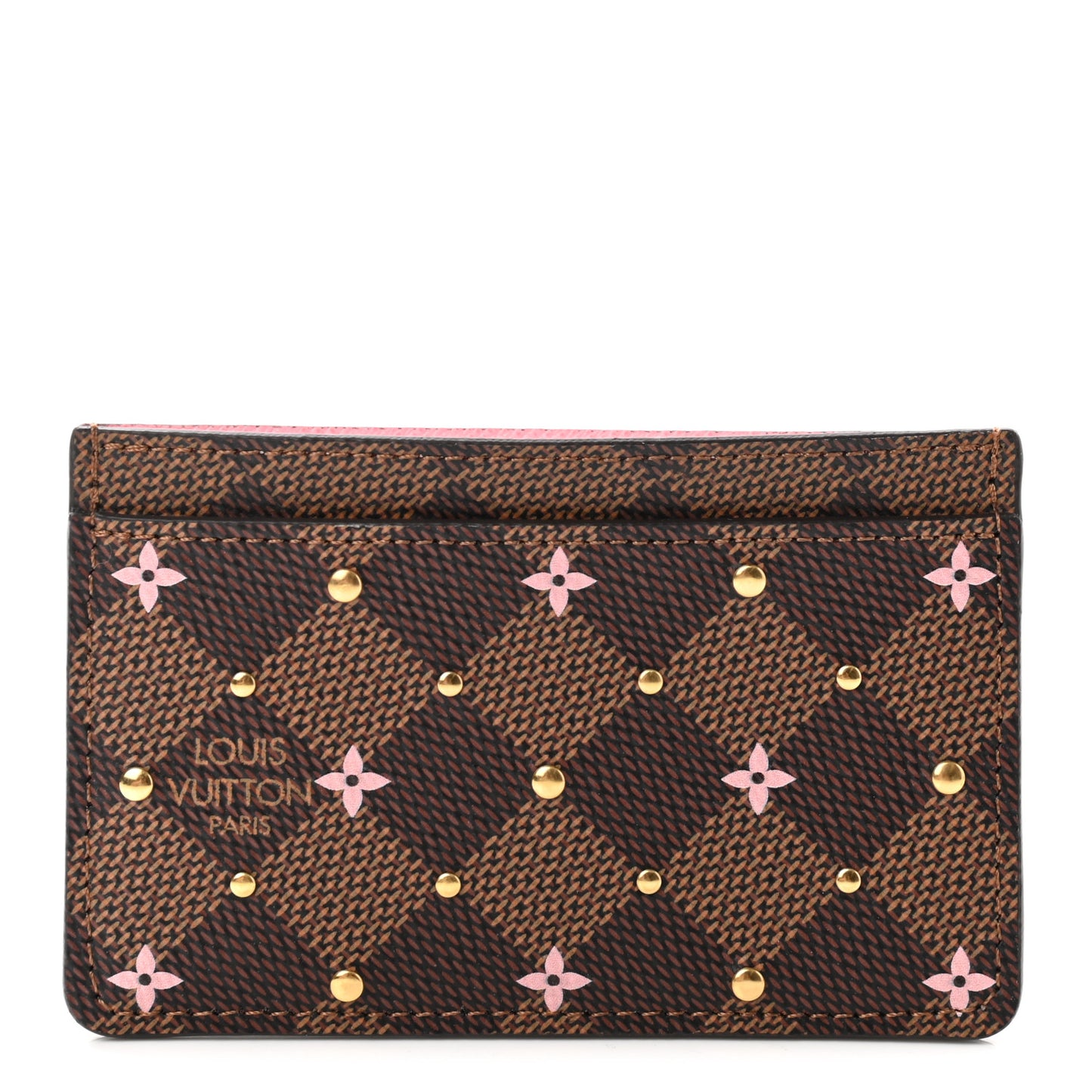 Damier Ebene Studded Card Holder