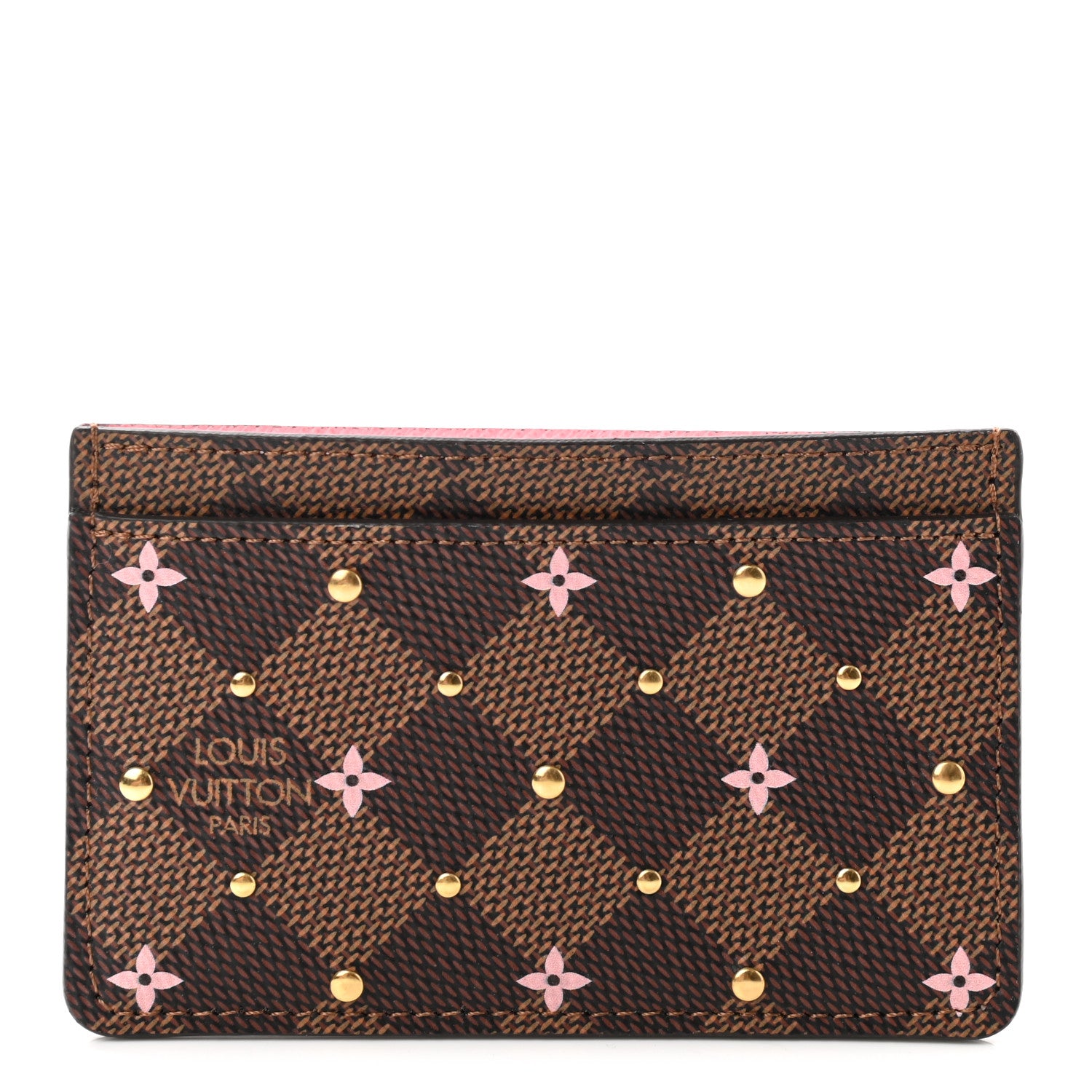 Louis Vuitton Damier Ebene Studded Card Holder 1 of 7