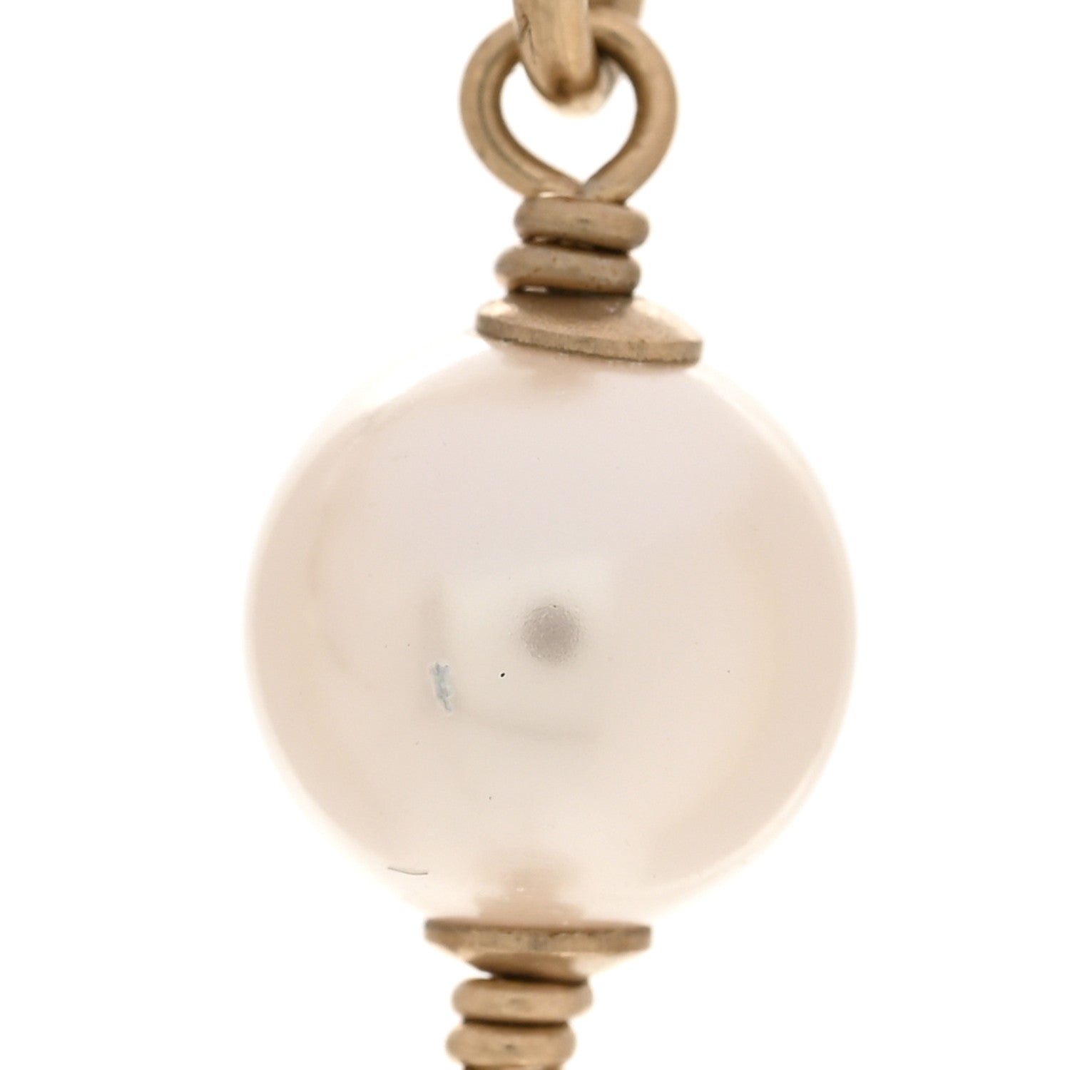 Chanel Pearl Crystal CC Long Necklace Gold Multicolor 6 of 6