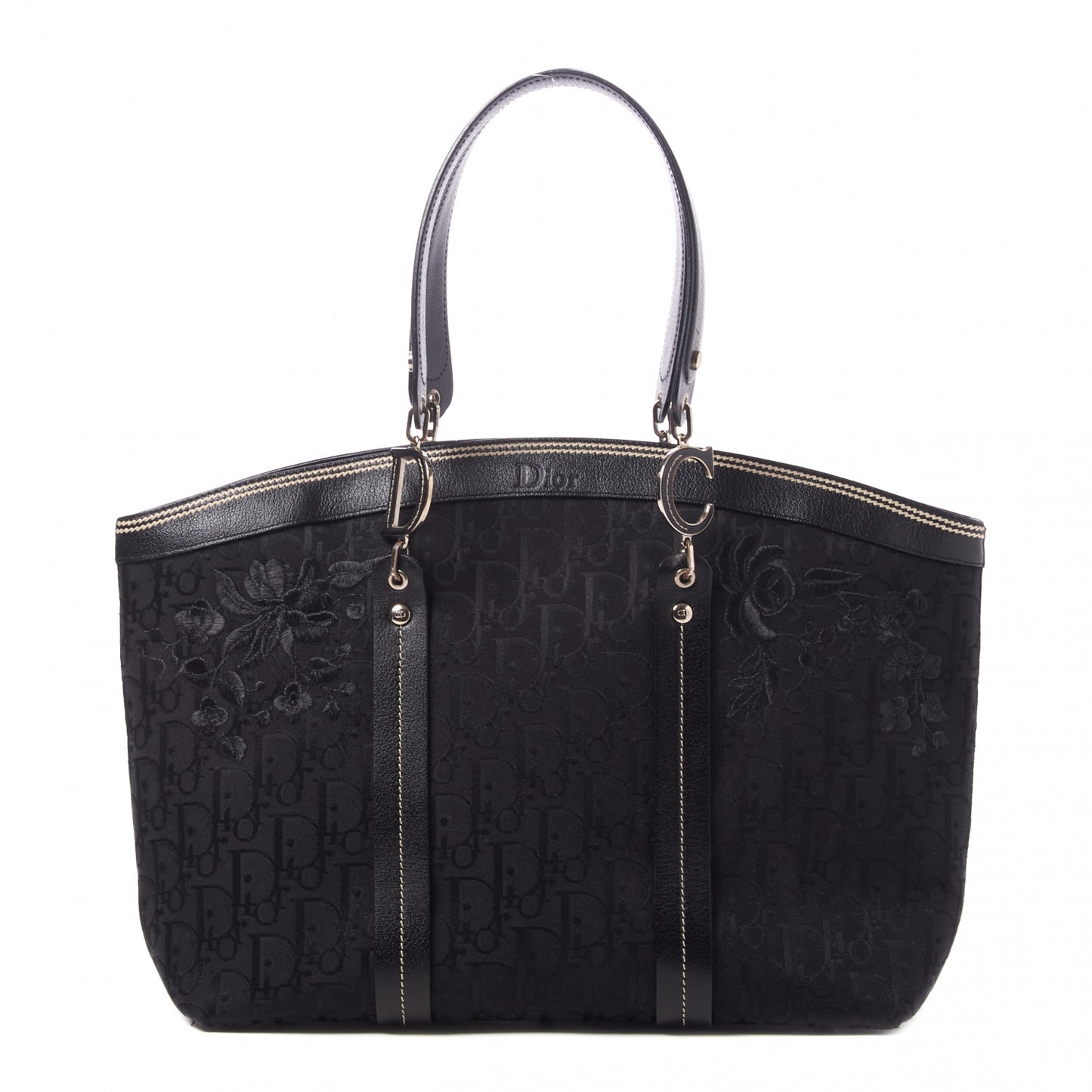 Monogram Vintage Flowers Dome Bag Black