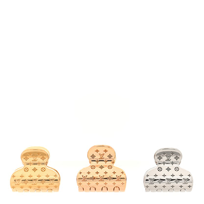 Louis Vuitton Metallic Nanogram Hair Accessories Gold Rose Gold Silver 1 of 3