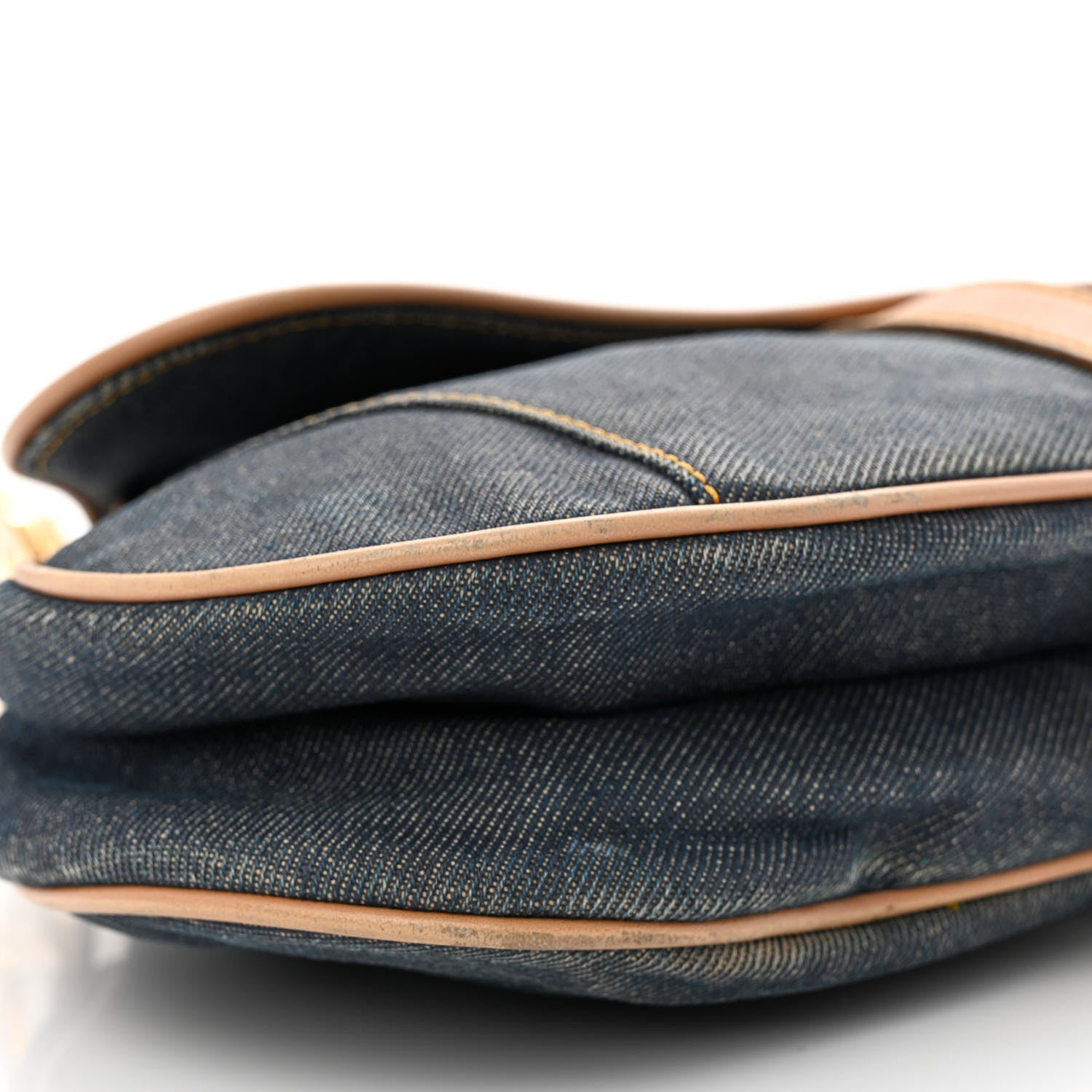 Christian Dior Denim Calfskin Saddle Bag Blue 10 of 14