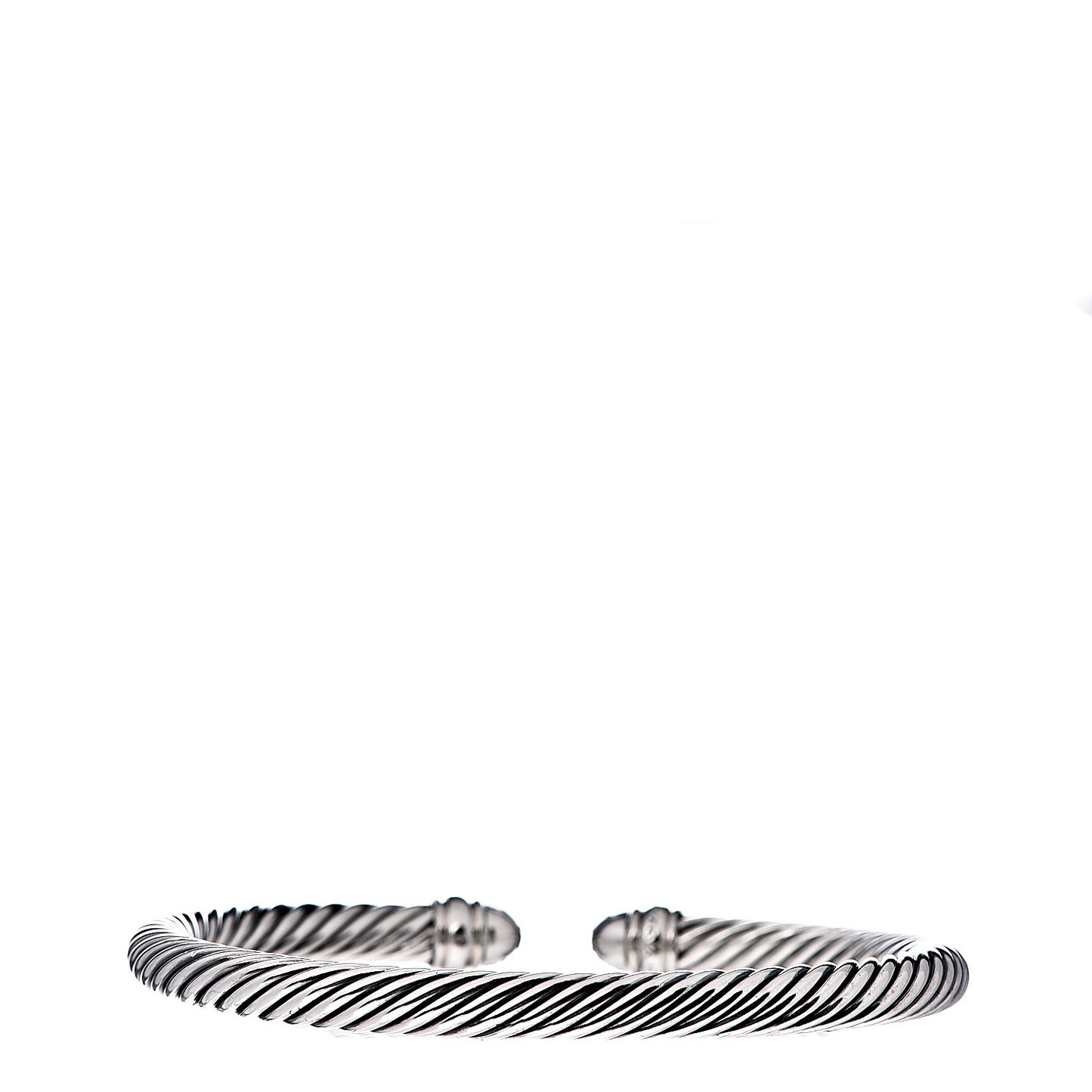Sterling Silver Pave Diamond 5mm Cable Classics Bracelet