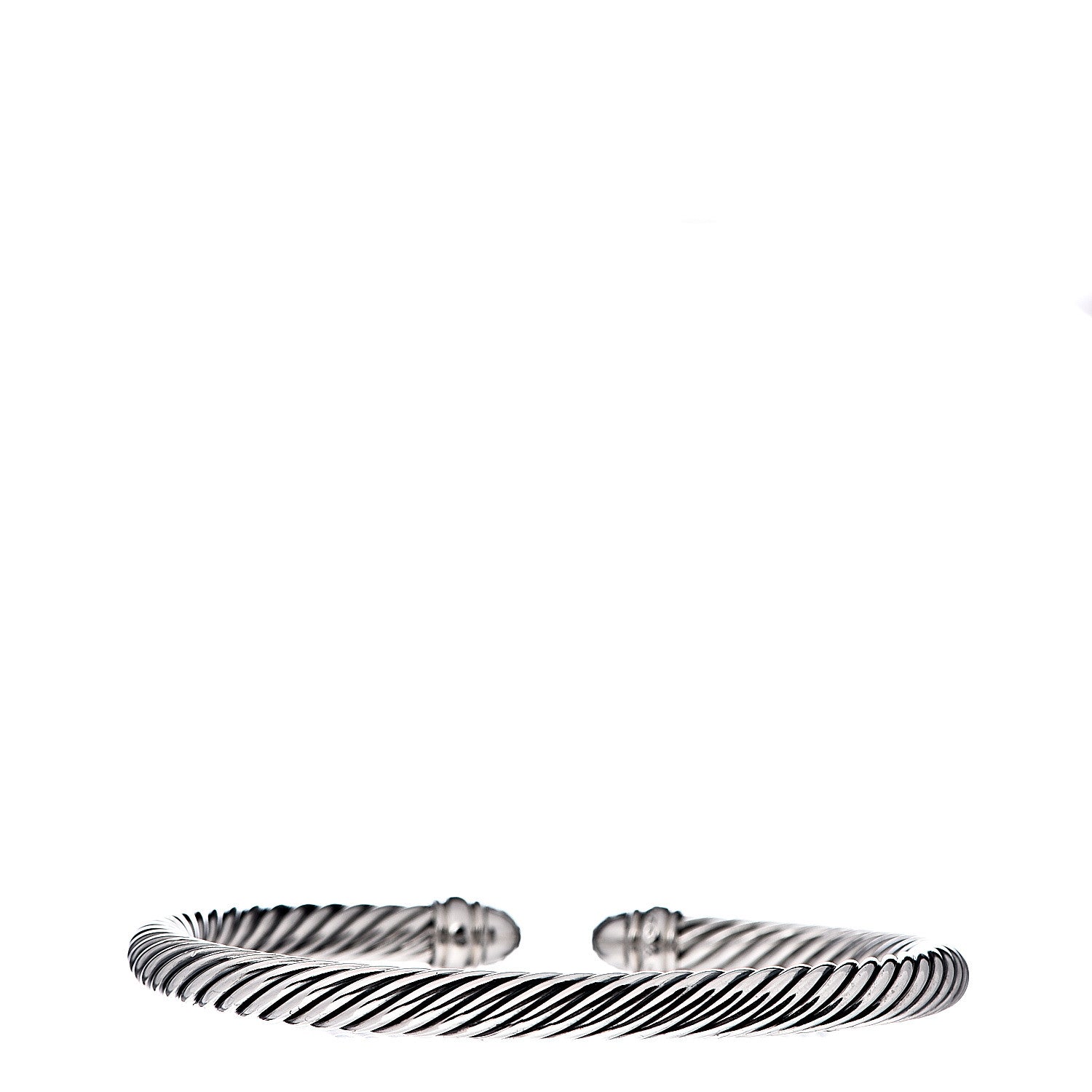 David Yurman Sterling Silver Pave Diamond 5mm Cable Classics Bracelet 3 of 4