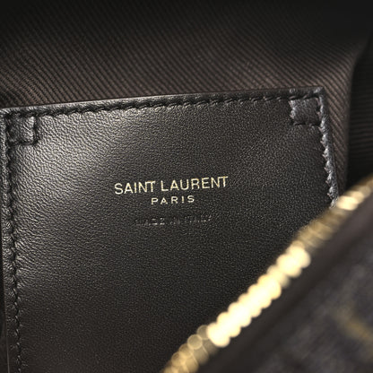Saint Laurent Canvas Smooth Calfskin Le Monogramme Crossbody Pouch Chestnut 6 of 10