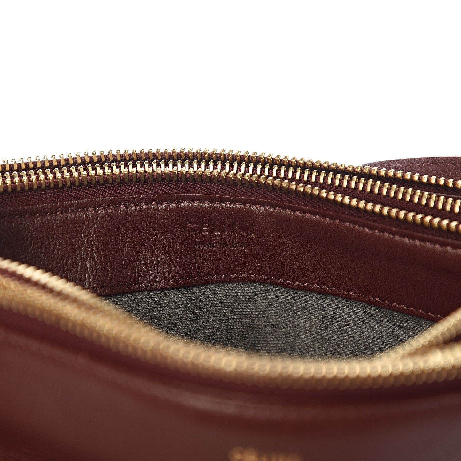 Celine Lambskin Large Trio Crossbody Bag Burgundy 5 of 9