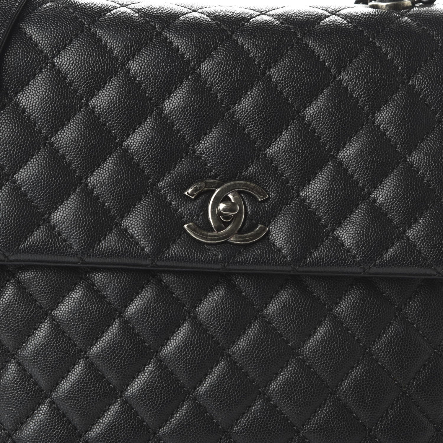 Chanel Caviar Quilted Large Coco Handle Flap Black 10 of 10