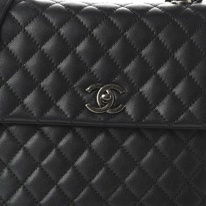 Chanel Caviar Quilted Large Coco Handle Flap Black 10 of 10
