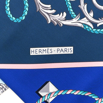 Hermes Silk Les Cles Maxi Twilly Bleu Roy Bleu Roy Petrole Ciel 4 of 6
