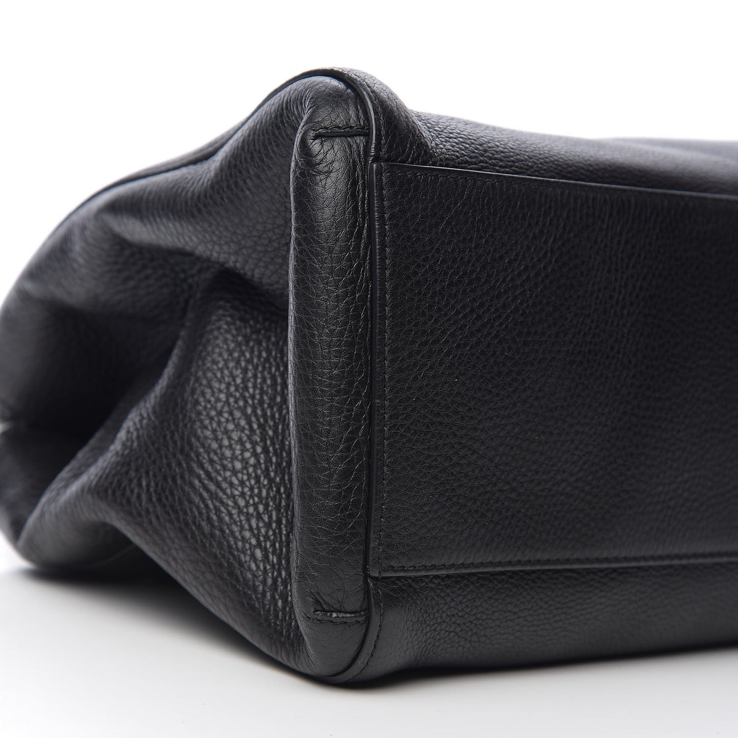 Pebbled Calfskin Lady Tassel Top Handle Bag Black