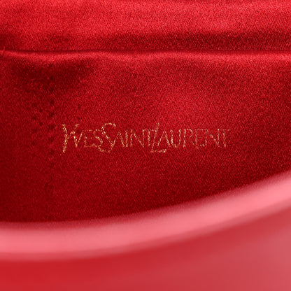 Saint Laurent Textured Patent Monogram Large Belle De Jour Clutch Red 6 of 10