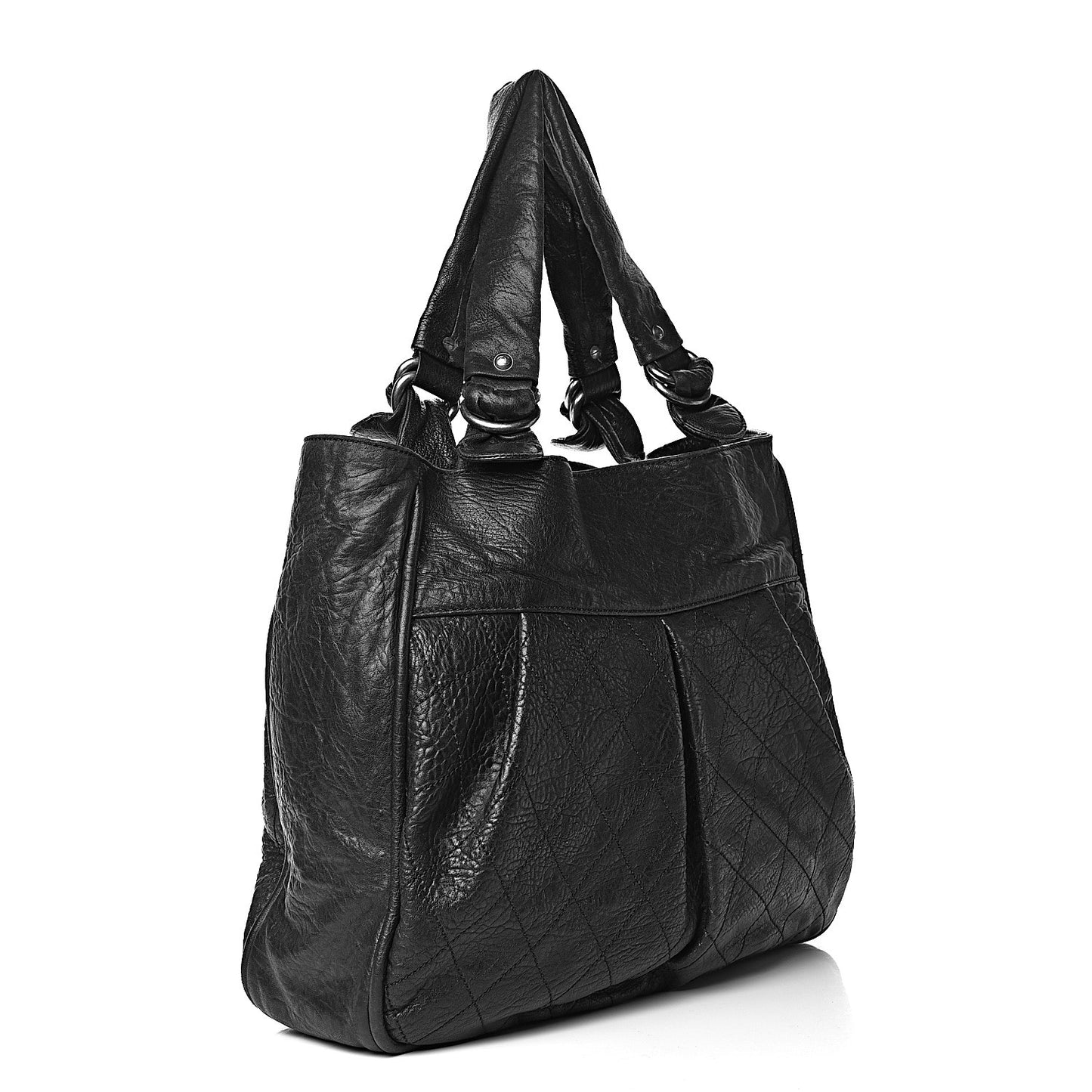 Distressed Lambskin Le Marais Tote Black