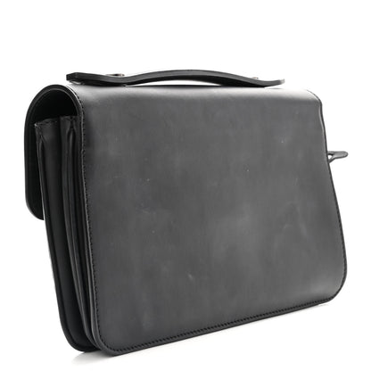 Fendi Vitello Century Grace FF Embossed Top Handle Clutch Black 3 of 10