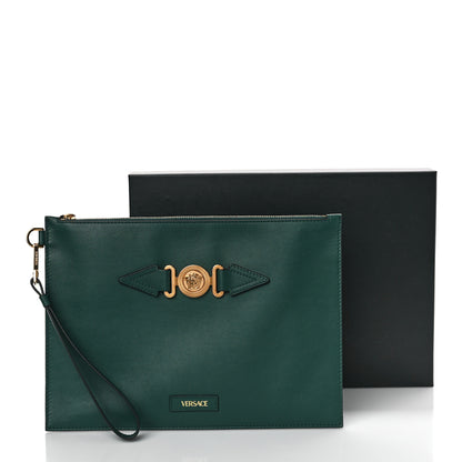 Versace Calfskin Medusa Biggie Clutch Green 9 of 9