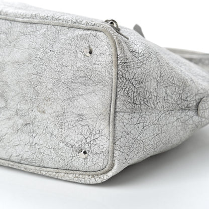 Balenciaga Agneau Classic Silver Hardware Papier Large Bowling Bag Grey 10 of 20