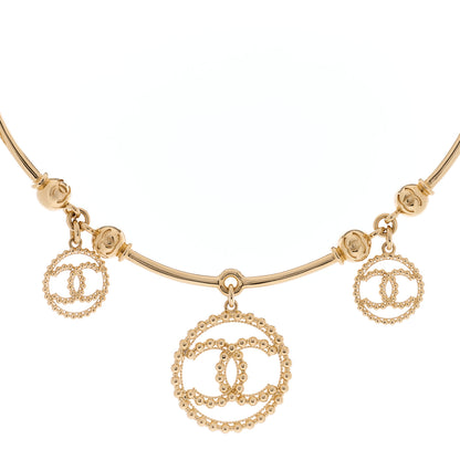 Chanel Metal Bead CC Round Choker Necklace Gold 1 of 3