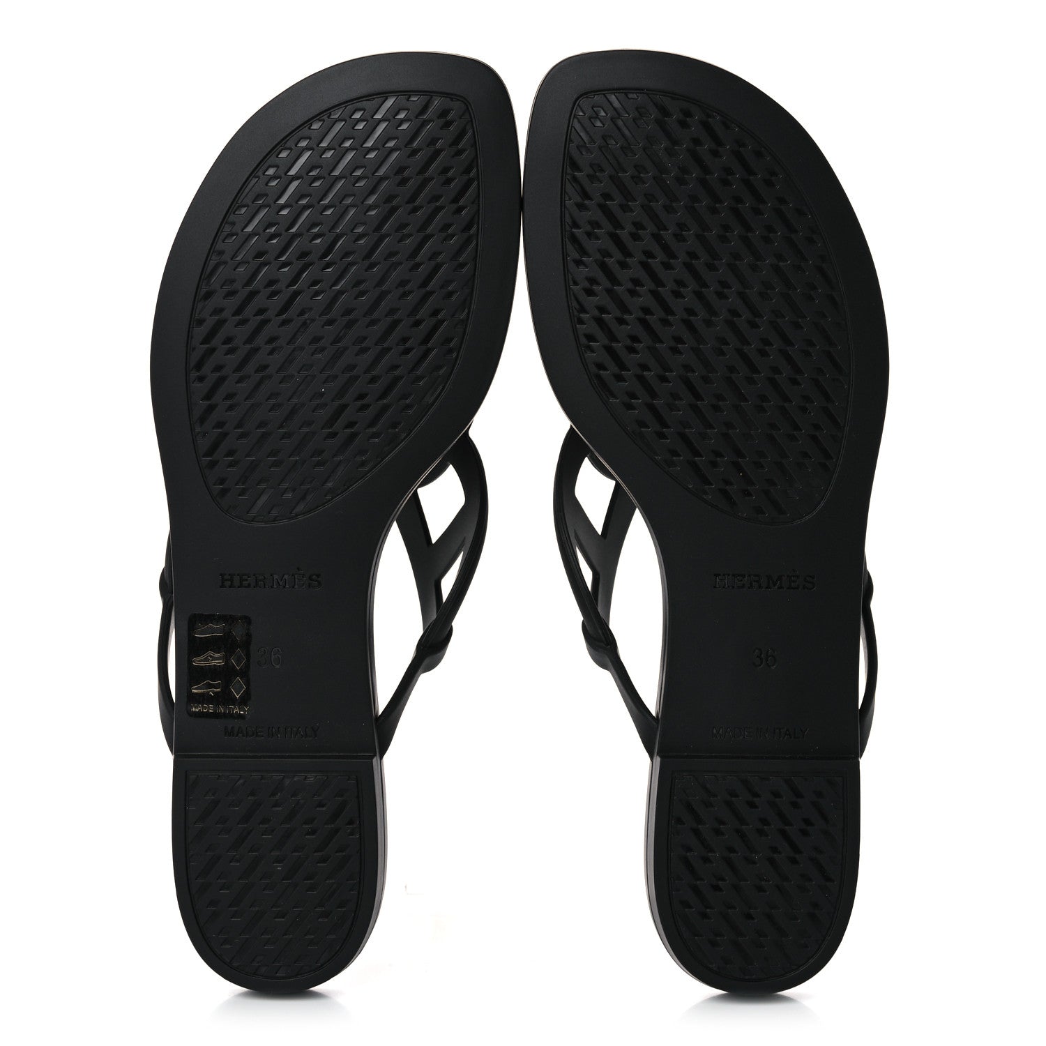 Hermes Rubber Womens Egerie Sandals 36 Black 5 of 8