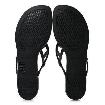 Hermes Rubber Womens Egerie Sandals 36 Black 5 of 8