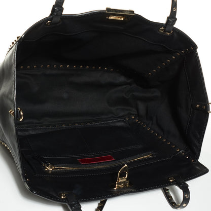 Valentino Garavani Vitello Medium Rockstud Tote Black 5 of 8