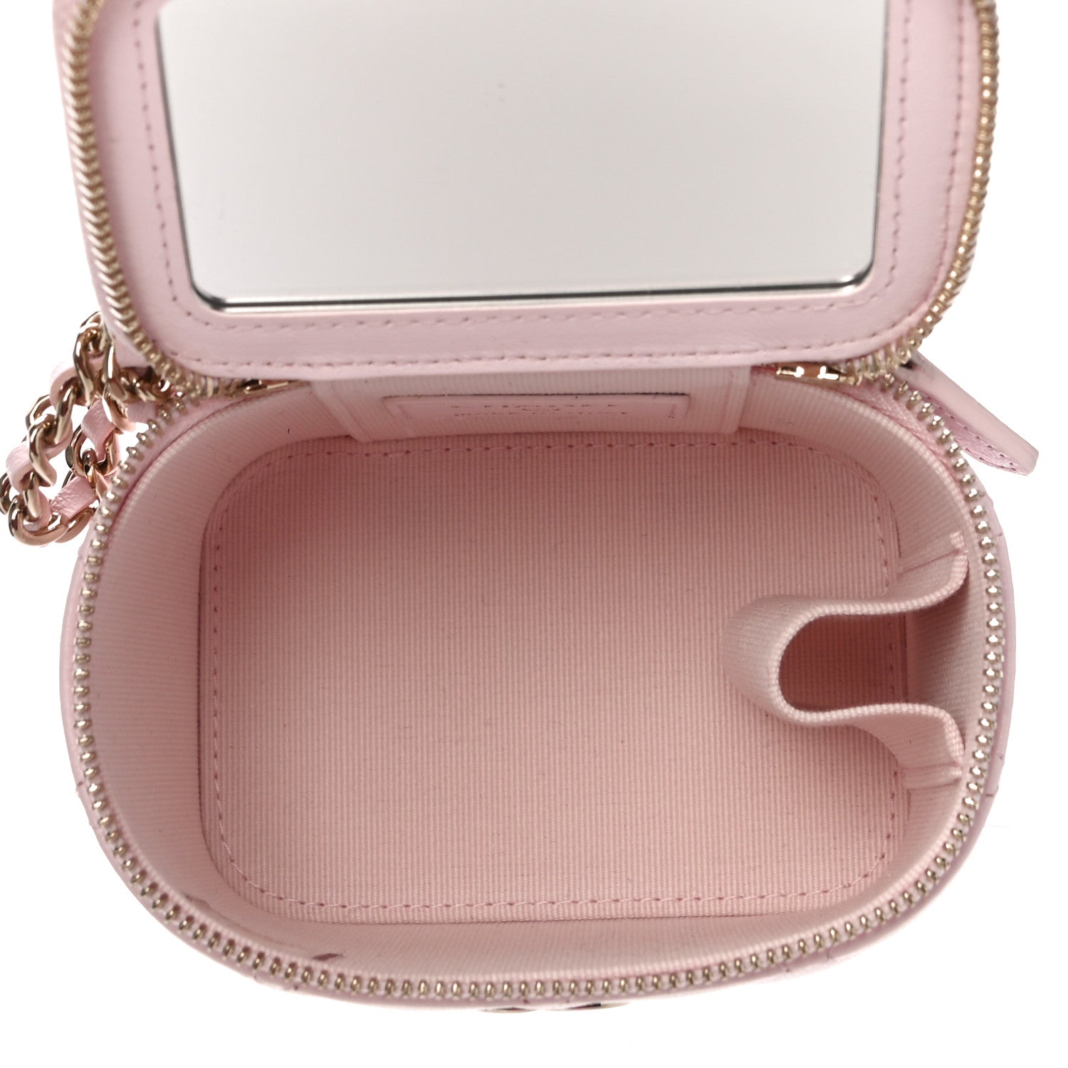 Chanel Lambskin Quilted Mini Top Handle Vanity Case With Chain Light Pink 5 of 12
