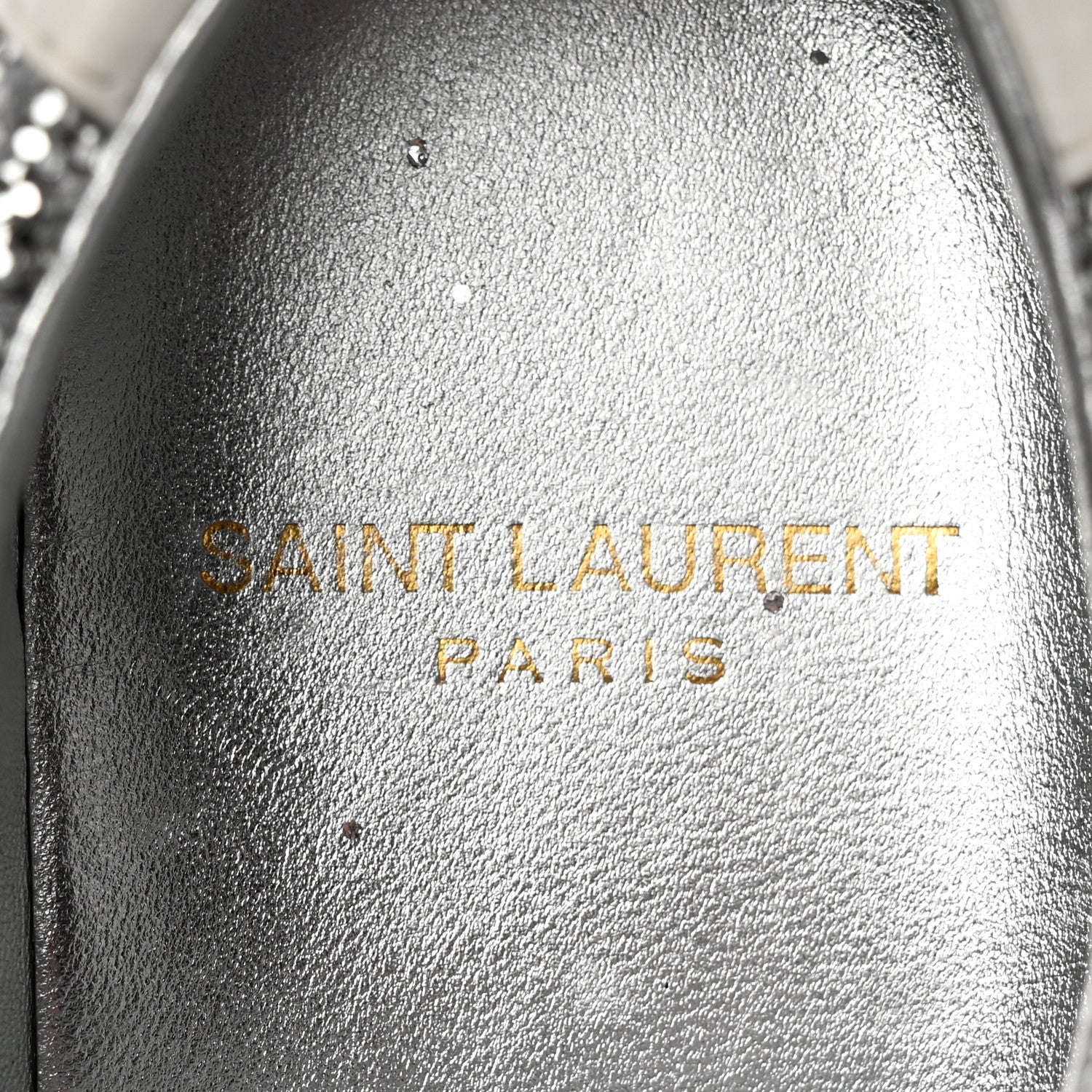 Saint Laurent Calfskin Crystal Glitter Andy Sneakers 36 Silver 8 of 12