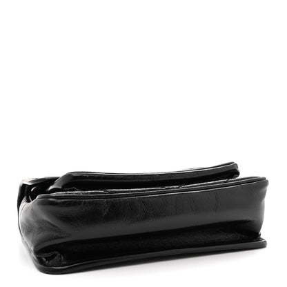 Saint Laurent Crinkled Calfskin Matelasse Monogram Baby Niki Chain Satchel Black 4 of 12
