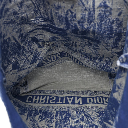 Christian Dior Canvas Print Cruise Tote Ivory Blue 5 of 10