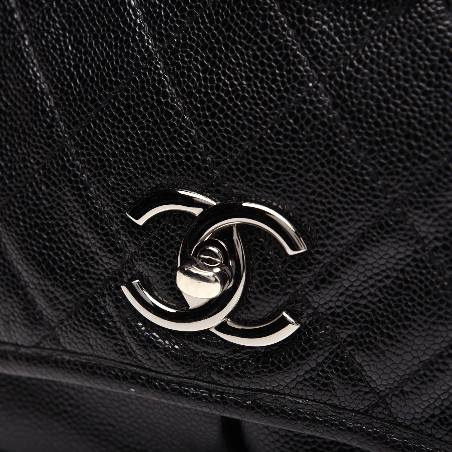 Chanel Grained Calfskin Large Natural Beauty Flap Black 13 of 13