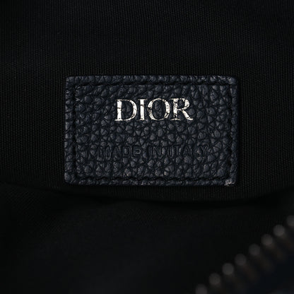 Christian Dior Grained Calfskin Oblique Mens Saddle Bag Black Black Blue 6 of 13