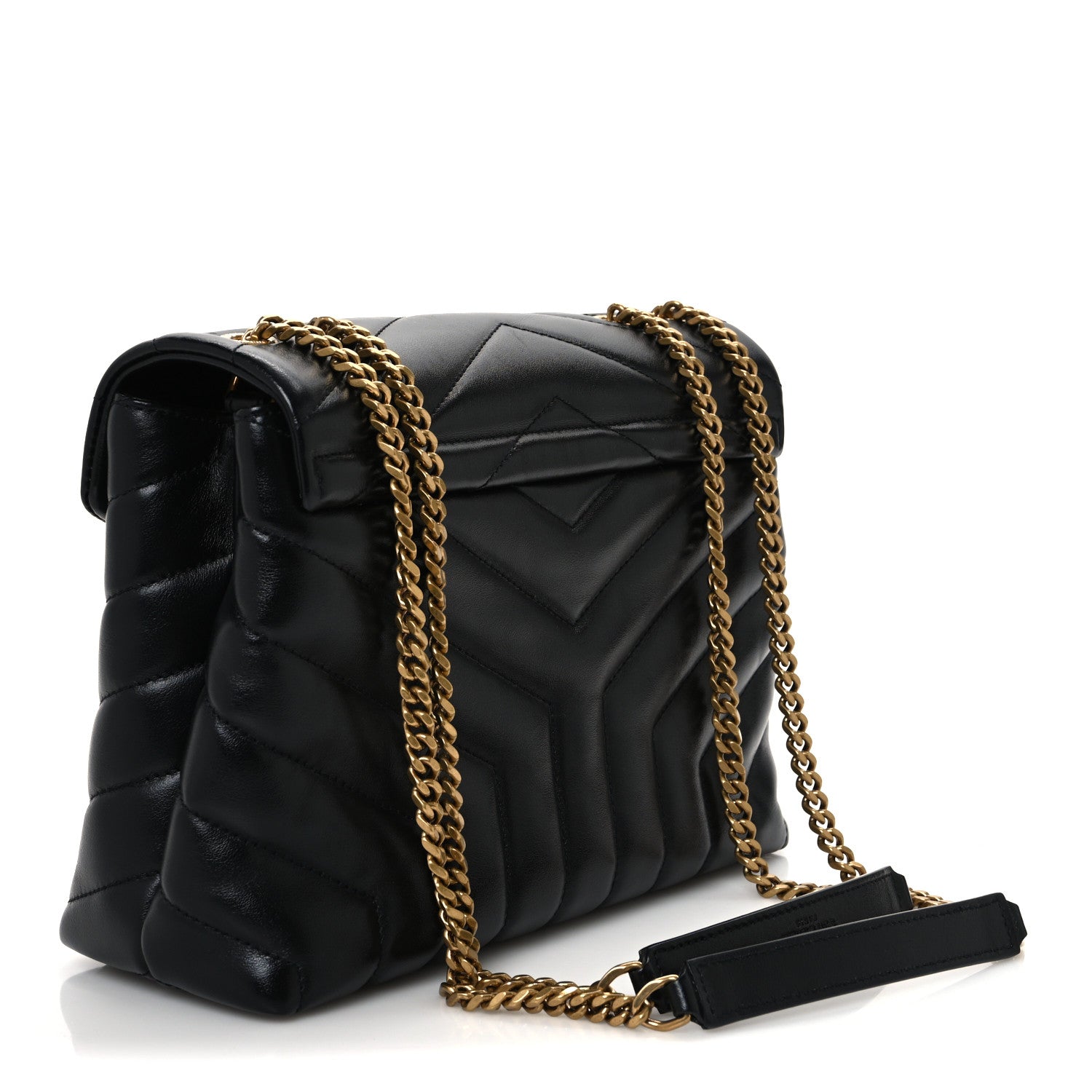 Saint Laurent Calfskin Y Quilted Monogram Small Loulou Chain Satchel Black 3 of 12
