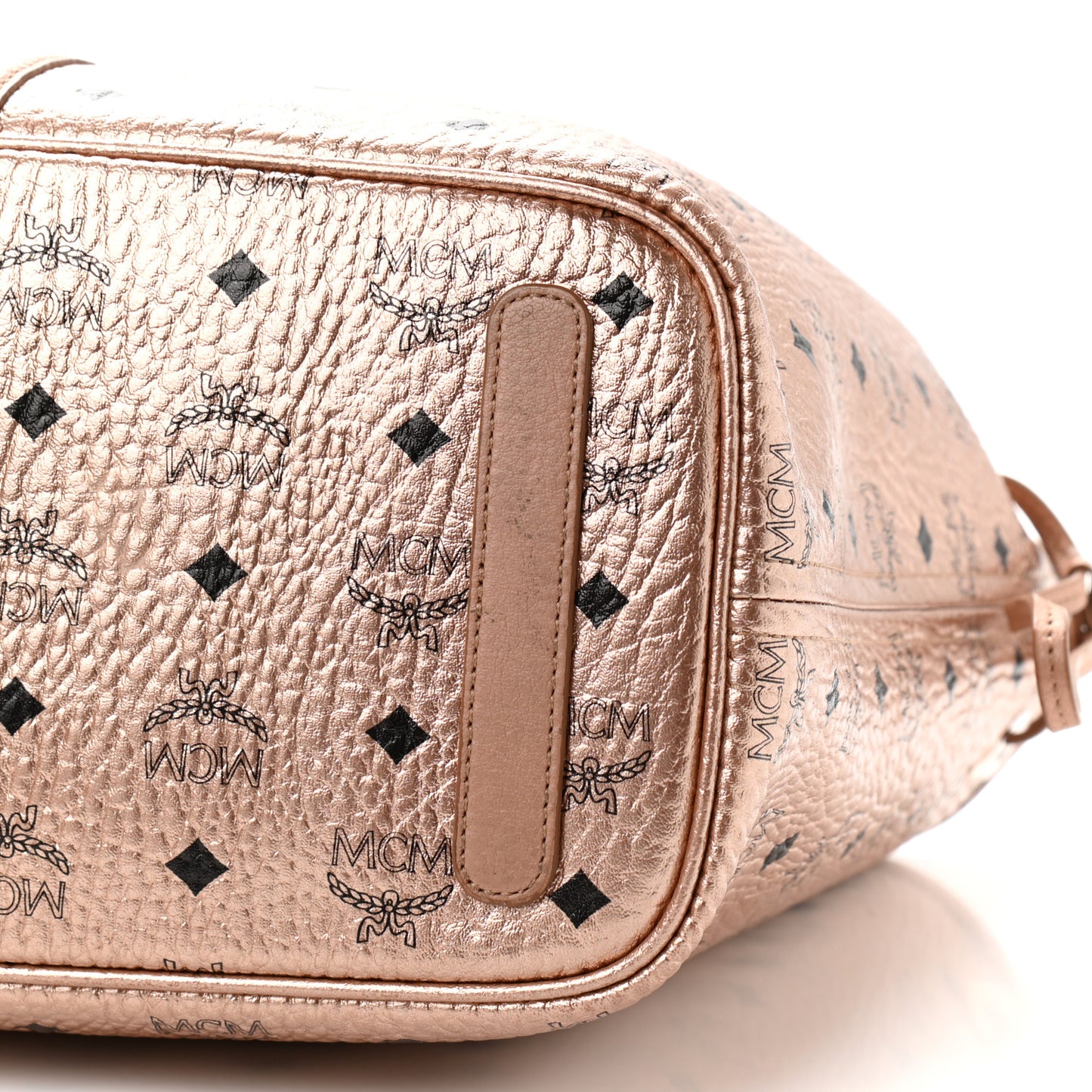 Metallic Visetos Medium Liz Reversible Shopper Tote Champagne Gold