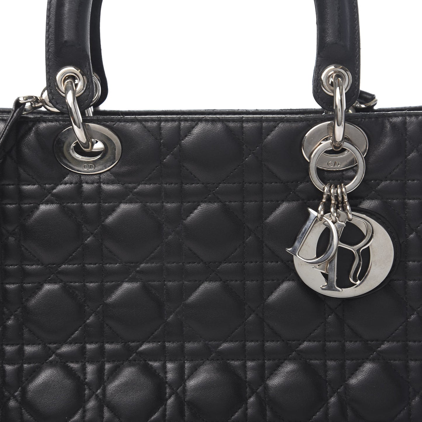 Lambskin Cannage Large Lady Dior Black